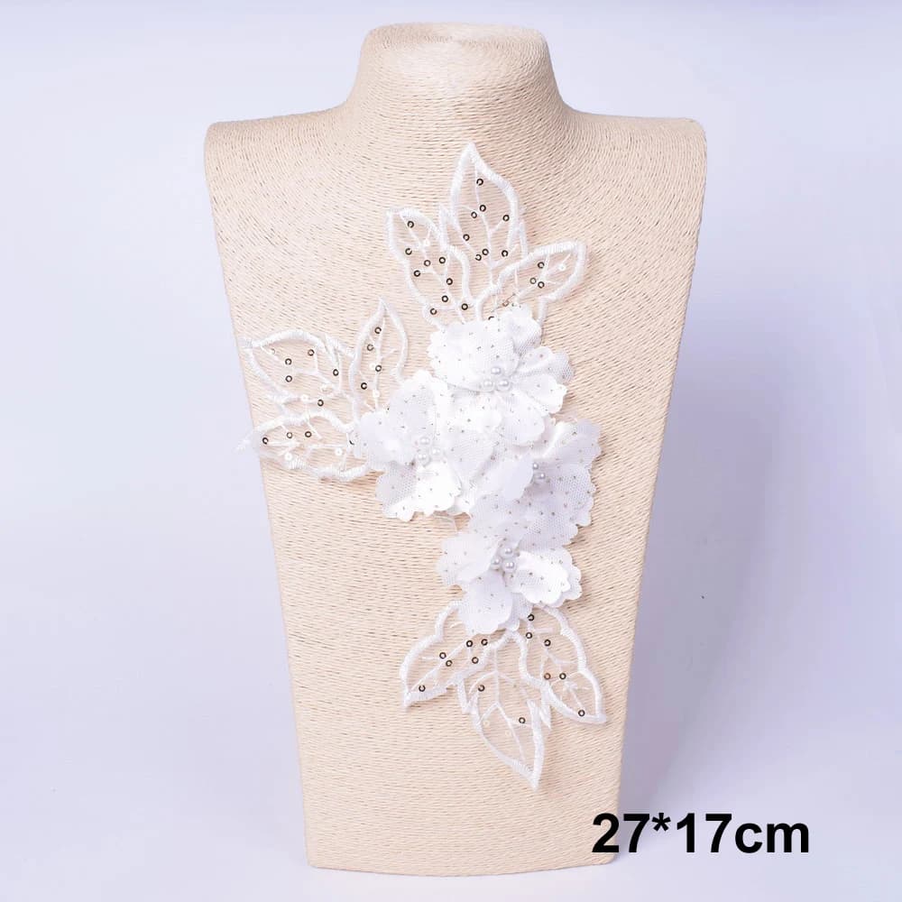 Patch brodé en forme de fleur pour robe de soirée, décoration de vêtements, accessoires à coudre, sc