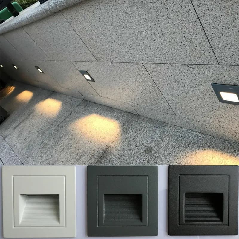 Applique murale LED encastrée pour escalier, éclairage intérieur/extérieur, lumière de marche, éclai