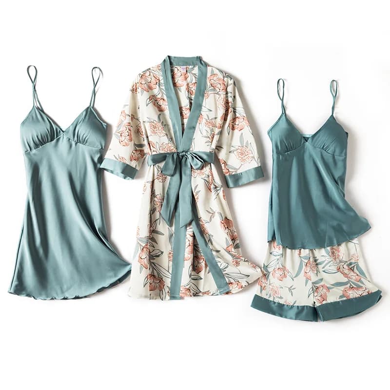 Ensemble de pyjamas sexy pour femmes, vêtements de nuit pour dames, salon de sommeil avec coussinets