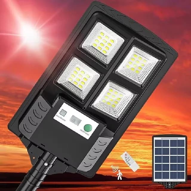 Lampes solaires de rue extérieures 1800W, éclairage solaire pour parking 6500K, lampe solaire étanch