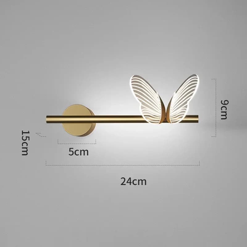 Applique Murale de Chambre à Coucher, Moderne, Contractée, Filet Rouge, Papillon, Lampe de Chambre d