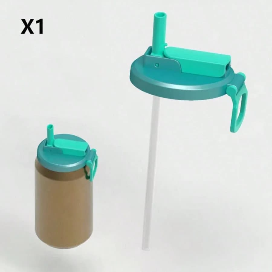 Couvercle de canette avec paille, paille en silicone, couvercle hermétique réutilisable pour canette