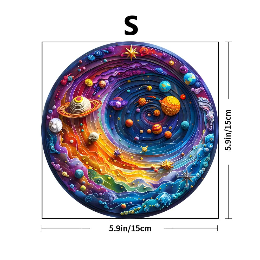 Puzzle en bois sur le thème de l'espace adapté aux adultes – Puzzle intellectuel de forme irrégulièr