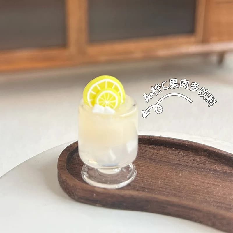 Maison de poupée 1:12, limonade, boisson glacée, tasse de boisson glacée d'été, jouets miniatures, a