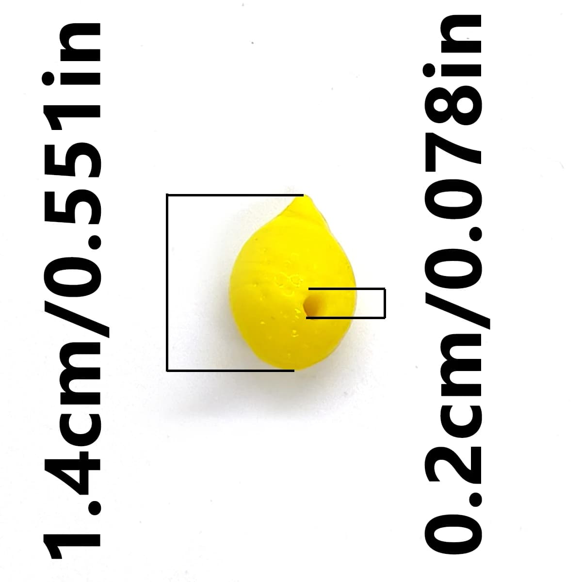 Perle de citron au chalumeau 14mm 2/6 pièces, perle d'agrumes en verre faite à la main pour la fabri