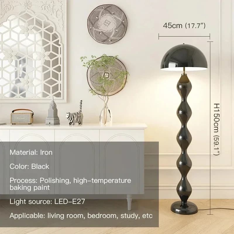 Lampe de sol LED créative en forme de champignon, style crème, luxe européen moderne, pour chambre d