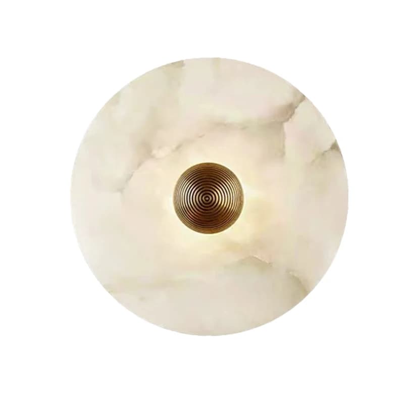 Applique Murale Ronde en Marbre au Design Minimaliste, Luminaire Décoratif d'Nik, Idéal pour un Salo