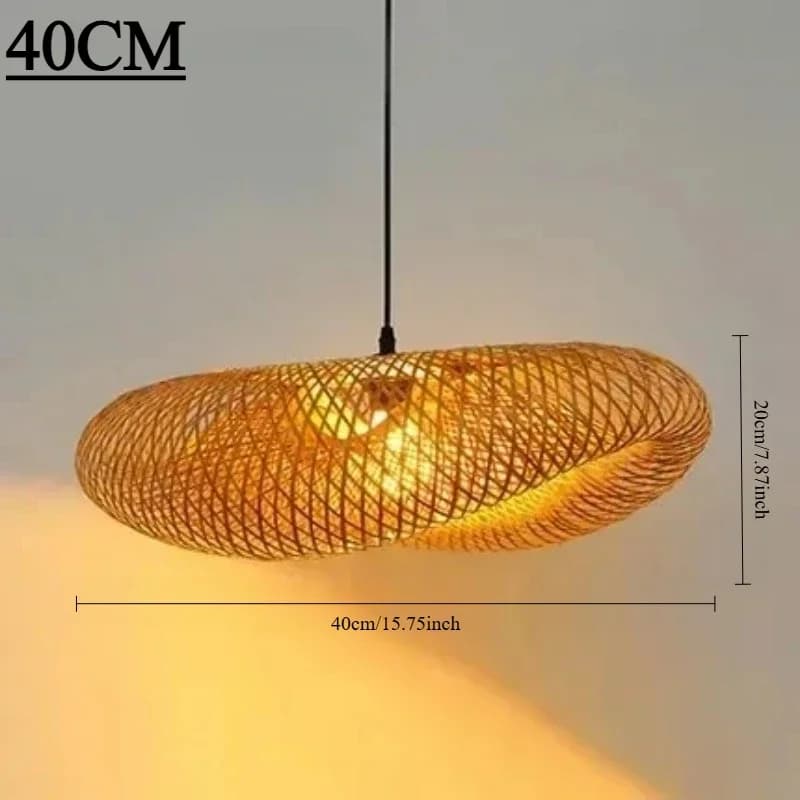 Lustre suspendu à la main, éclairage Vintage en bambou tissé, luminaire décoratif d'intérieur, idéal