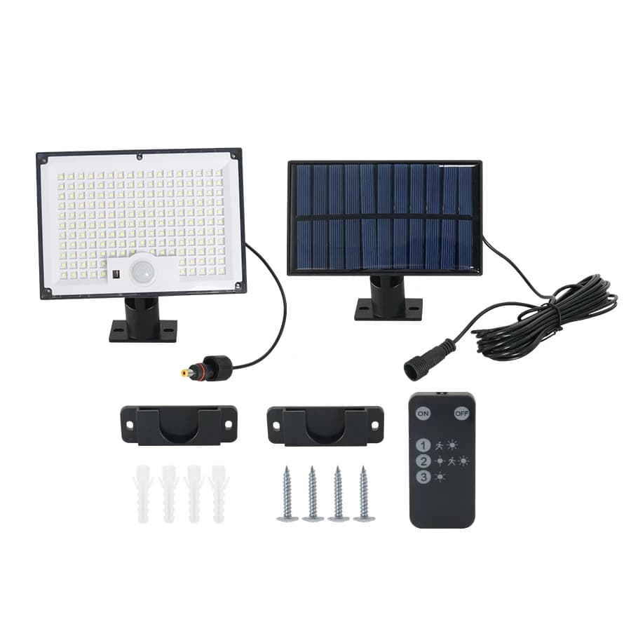 Lampe solaire ultra puissante 1000W à panneau séparable, haute efficacité, avec détecteur de mouveme