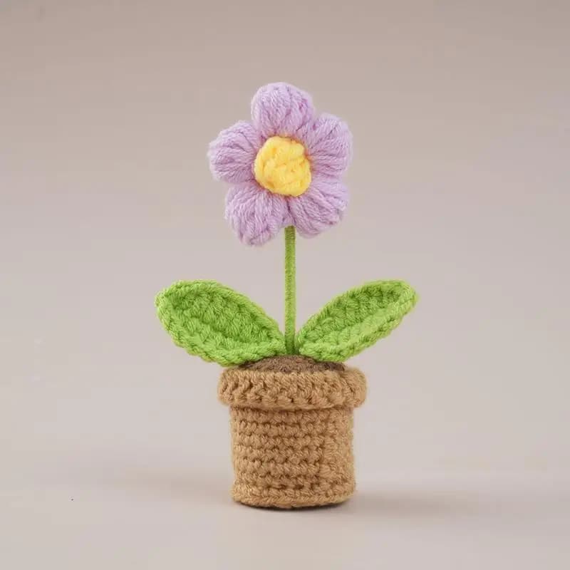 Joli pot de fleurs au crochet tressé à la main, motif tournesol, cadeau pour invités de mariage, pla