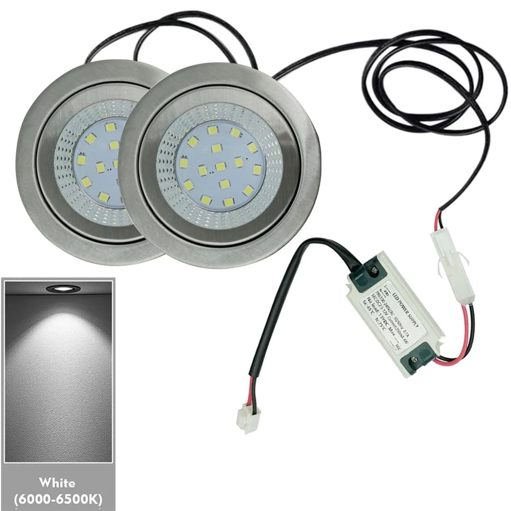 1 ensemble d'ampoules pour hotte de cuisine, 2x68mm, 1x100-240V, pilote LED, 2 câbles, lumière d'ext