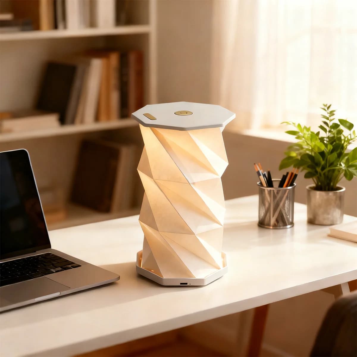 Lampe de Table pliable Portable lampe de lecture Dimmable bureau papier décor à la maison Table de c