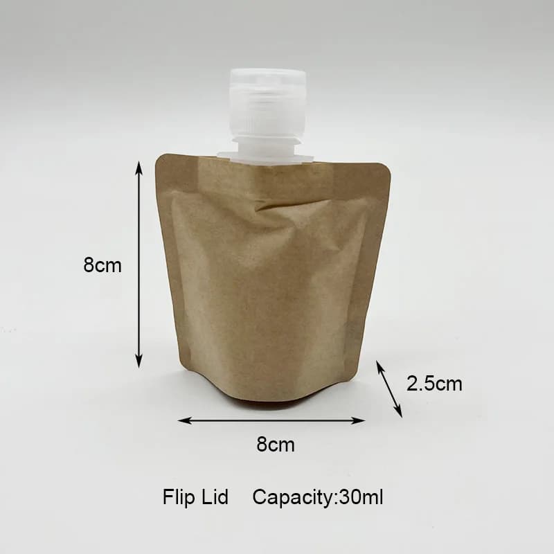 Pochette à bec en papier Kraft 50ml 100ml, 50 pièces, pour boissons liquides, sac d'emballage jetabl