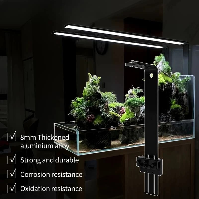 Support de lampe d'aquarium en alliage d'aluminium, support de lampe amphibie pour éclairages LED, a