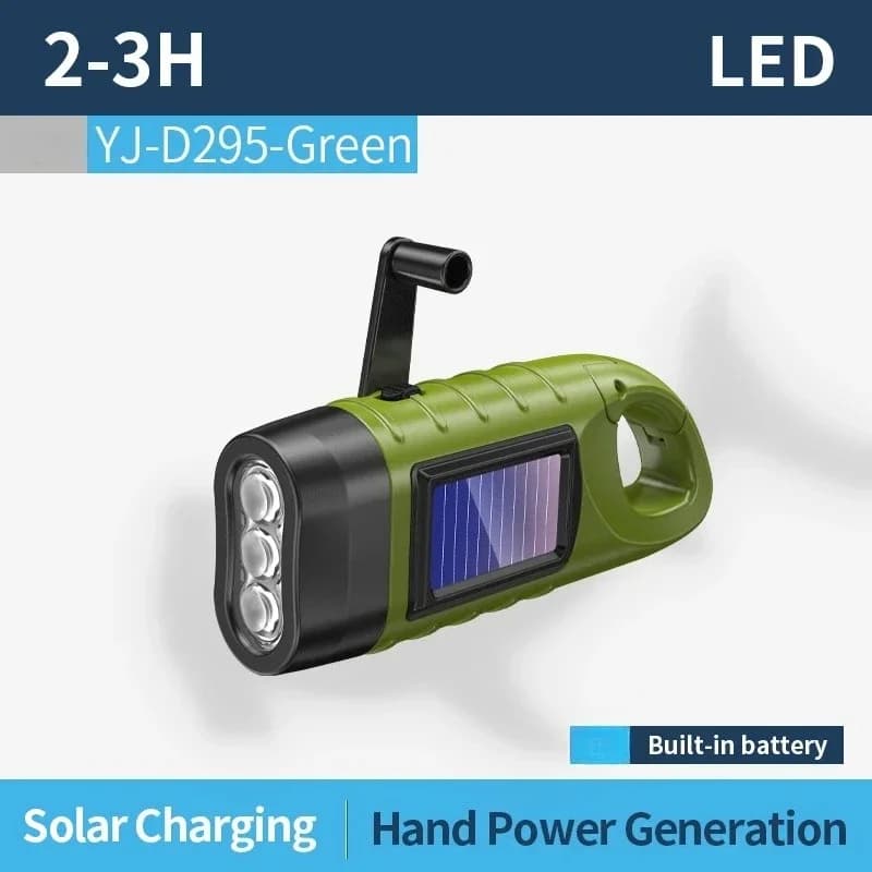 Lampes de poche solaires Led, torche Dynamo Portable à manivelle pour l'équitation en plein air, Cam