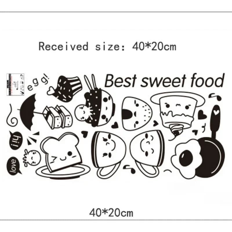 Cuisine bricolage café aliments sucrés stickers muraux mur Art décalcomanie décoration four salle à 