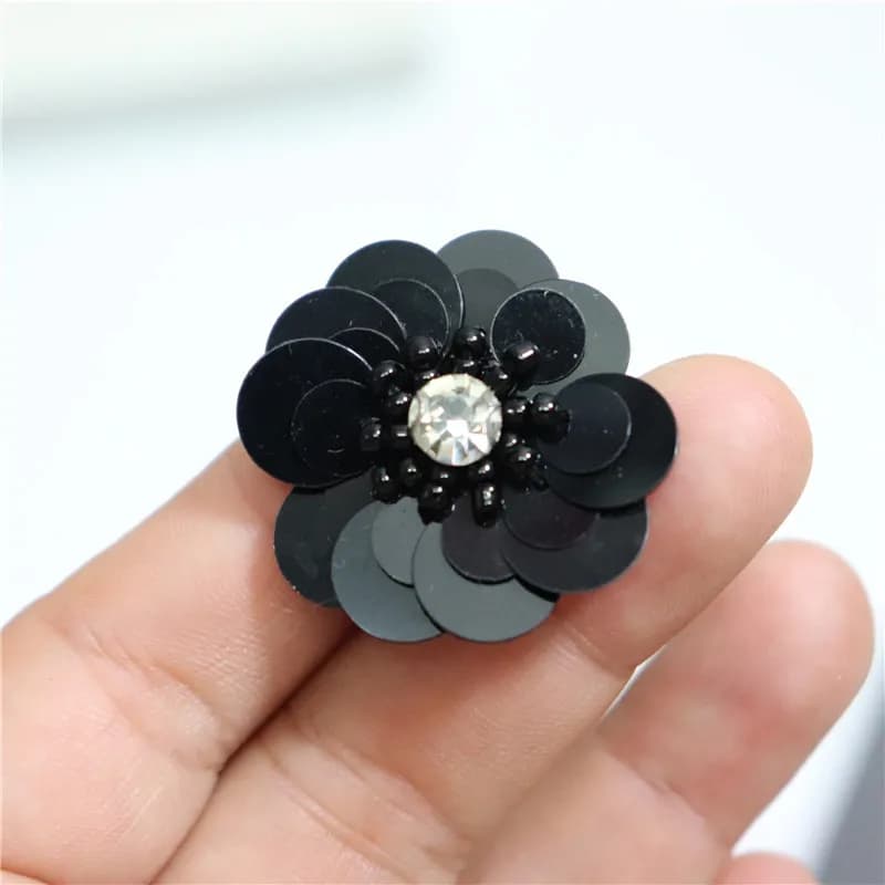 Petits patchs de fleurs à paillettes, appliques de bricolage pour patients, robe de mariée, vêtement