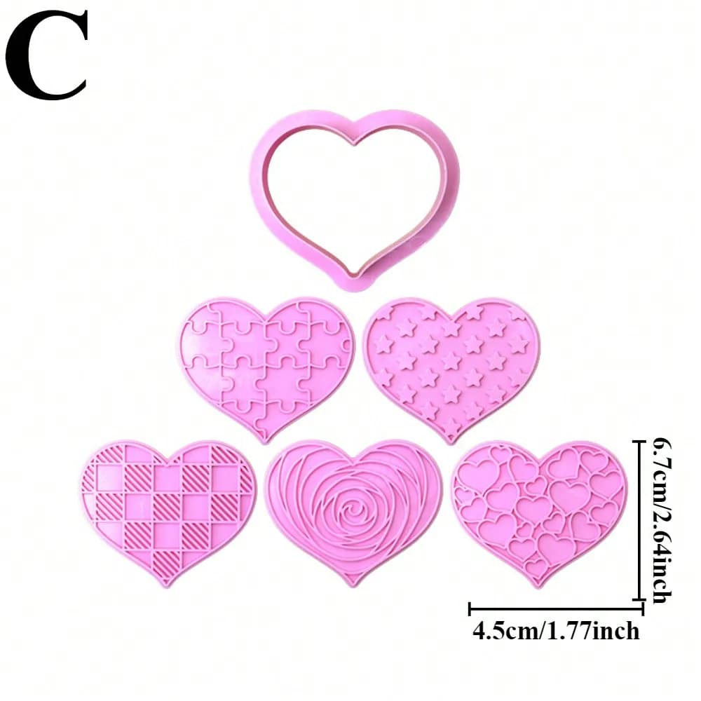Emporte-pièces en forme de cœur pour la saint-valentin, ensemble de gaufreurs 3D pour bricolage, mou