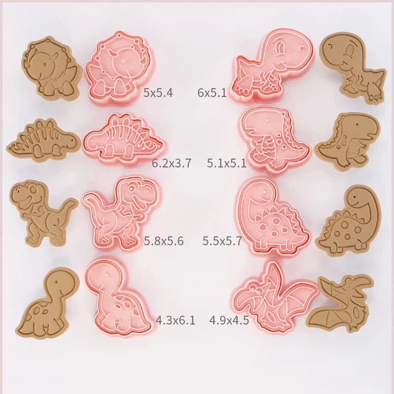 8 pièces/ensemble emporte-pièces en plastique 3D dessin animé mignon pressable Biscuit moule Cookie 