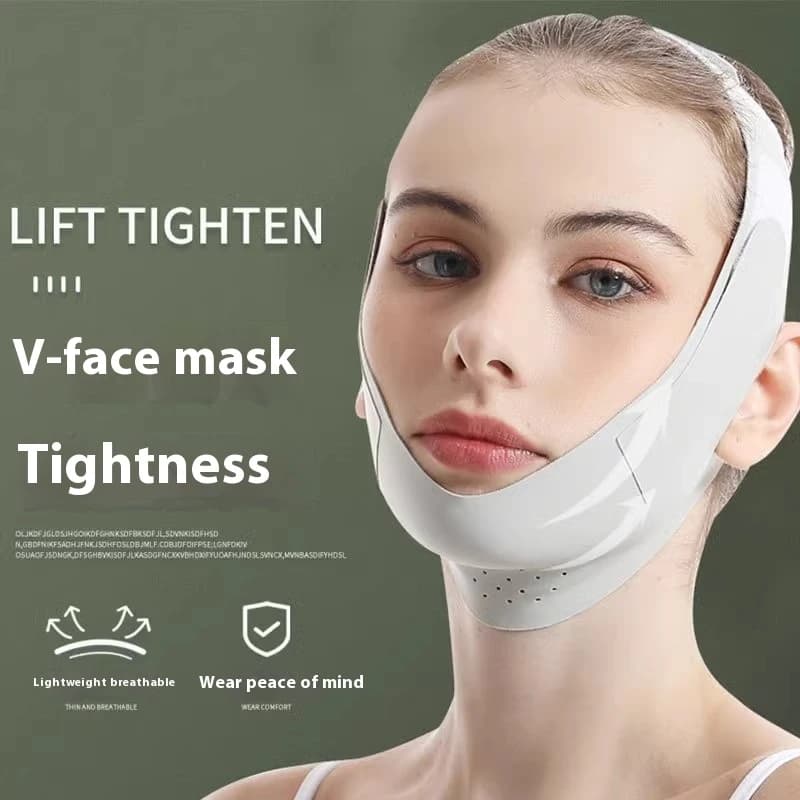 Masque facial V-Lift avec tissu respirant, bande de sculpture du visage anti-âge pour la réduction d