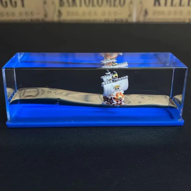 Bouteille de liquide One Piece Thousand Sunny, Ornement de bateau pirate flottant, Décoration animée