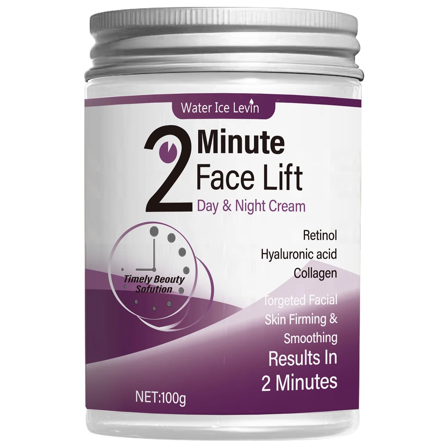Crème de jour et de nuit pour lifting du visage en 2 minutes avec rétinol, acide hyaluronique et col
