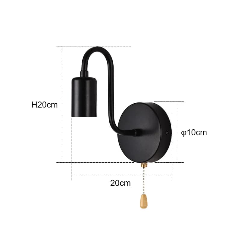 Applique industrielle nordique fer noir E27 éclairage intérieur chevet salle de bain chambre lampe a