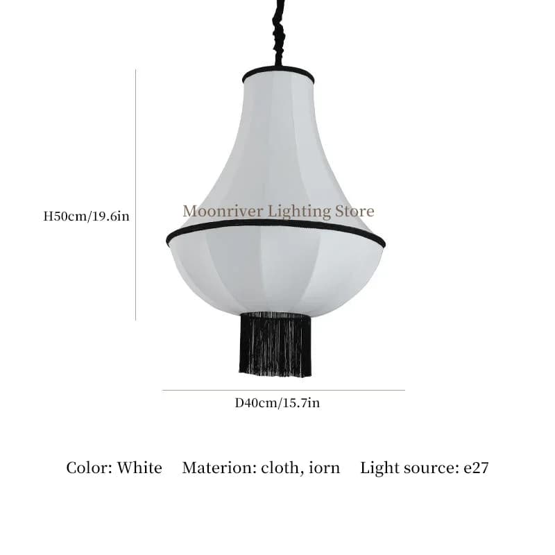 Lampe suspendue en tissu français pour plafond, Vintage, luminaire décoratif d'intérieur, idéal pour