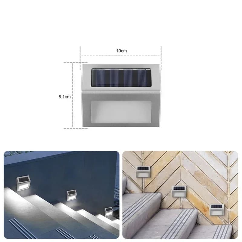 Applique murale solaire à 3led en acier inoxydable, étanche, Anti-corrosion et Protection de l'envir