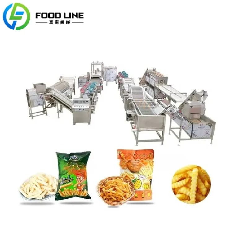 Ligne de production de frites à petite échelle Fabricant de source d'approvisionnement ponctuel Lign