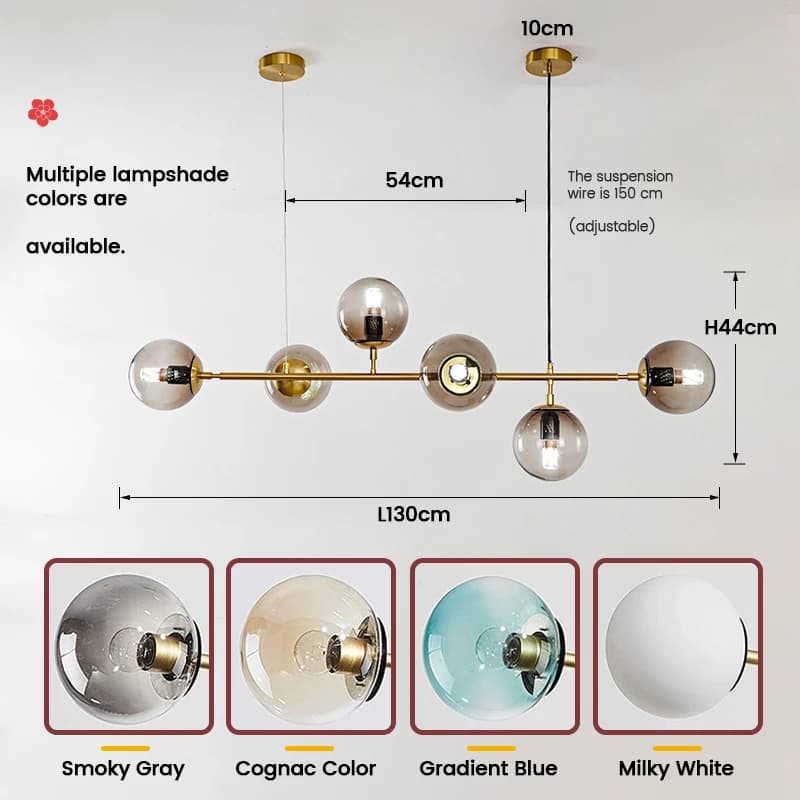 Art nordique bande verre pendentif LED lumières moderne boule de verre Suspension LOFT plafond lustr