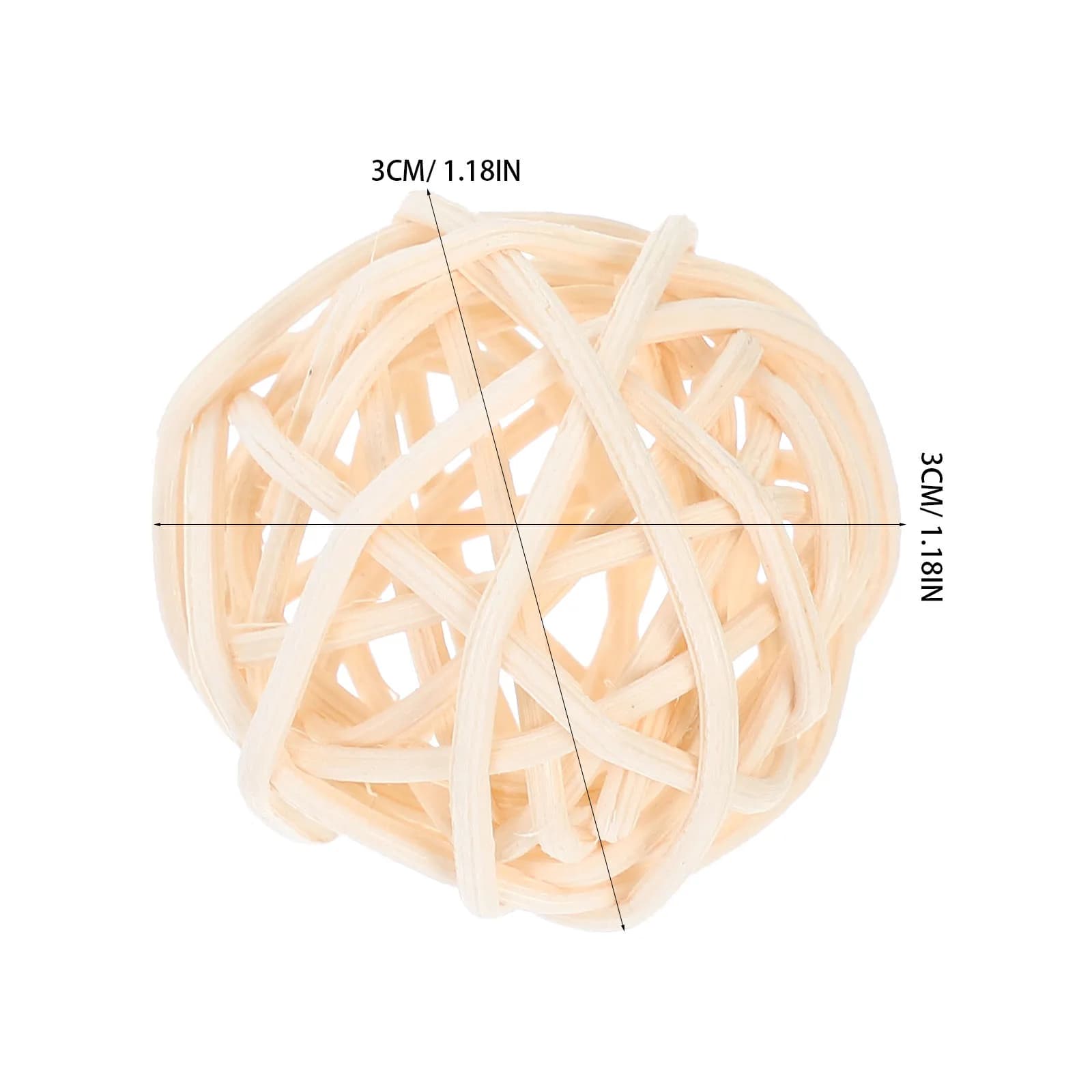 30 pièces 3cm boule de rotin coeur étoiles bricolage accessoires décorations pour la maison boules d