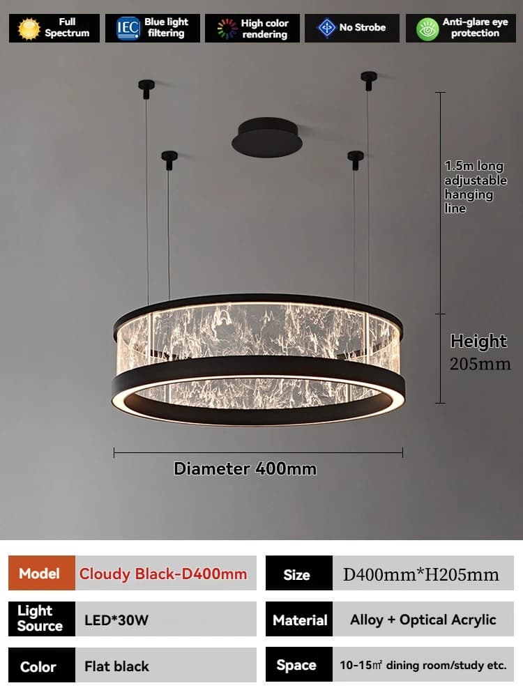 Designer Art décor suspension argent rond 40 60 80 cm suspension pour salon Hall décor salle à mange