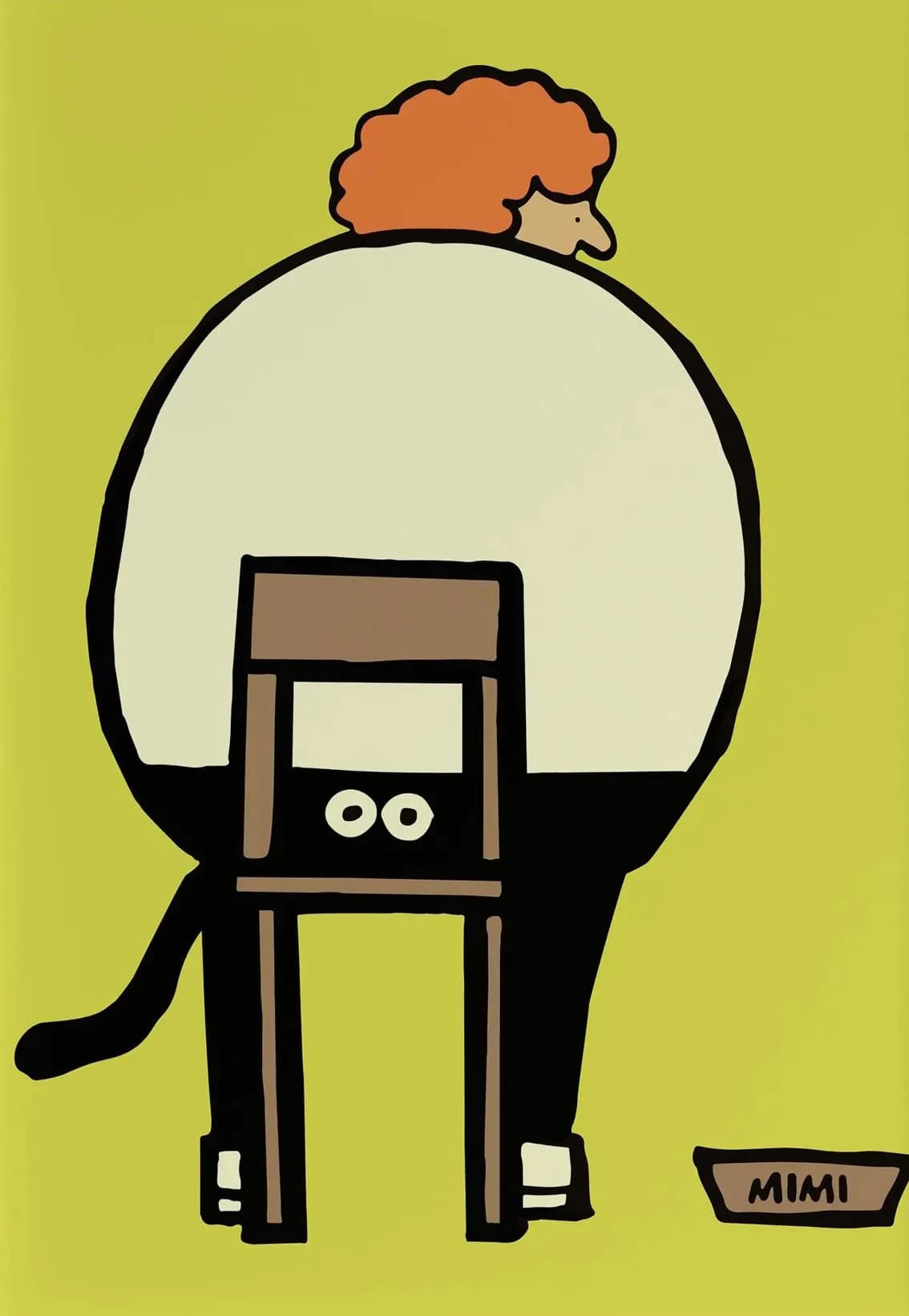 Affiche de dessin animé abstrait, drôle et satirique, petit dessin de bande dessinée, impression sur
