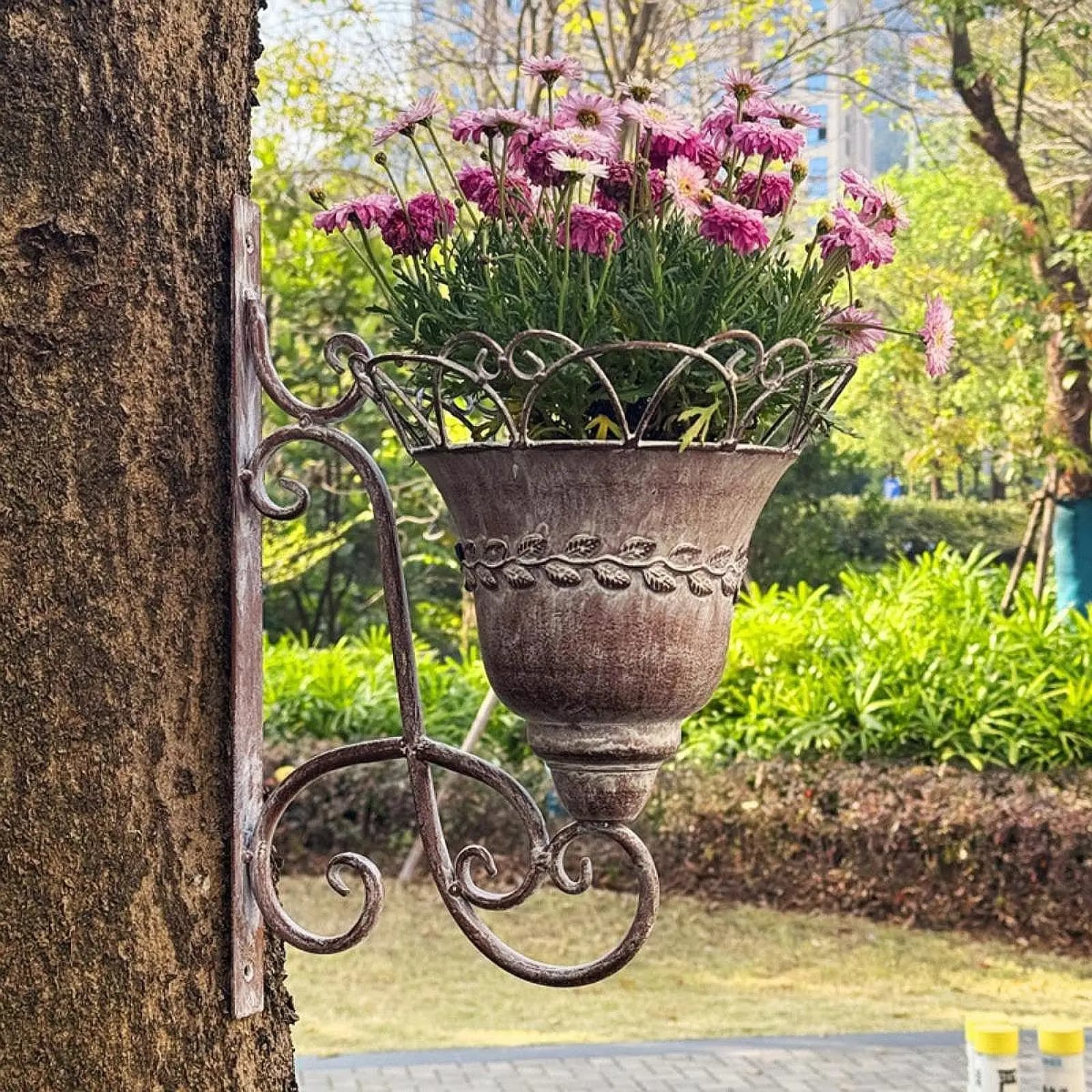 Jardinière de panier de fleurs de jardin, ornement décoratif de Style Vintage, Pot de fleur mural po