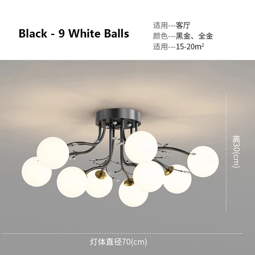 Plafonnier Led étoilé en forme de boule de verre, luminaire décoratif d'intérieur, idéal pour une ch