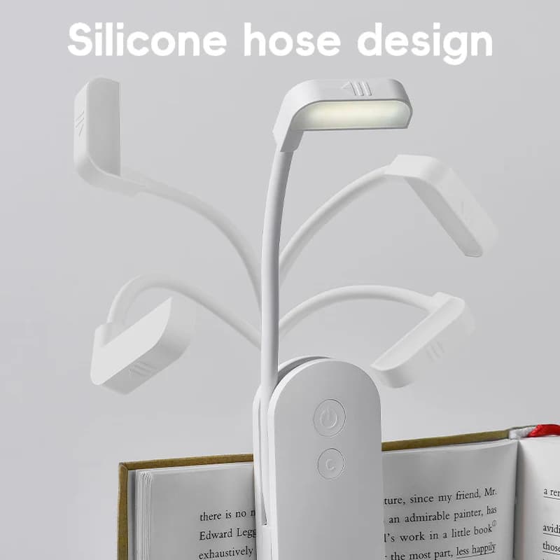 Lampe de lecture à clipser LED – Lampe de lecture réglable, portable et rechargeable par USB pour la