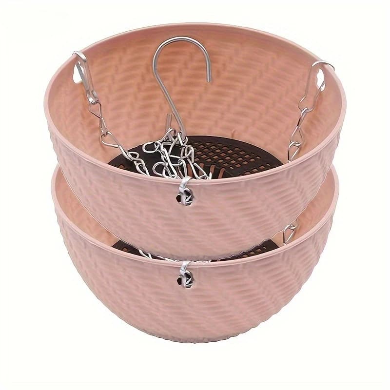 2 pots de fleurs suspendus et pots suspendus sur balcons de jardin extérieurs. Convient aux plantes 