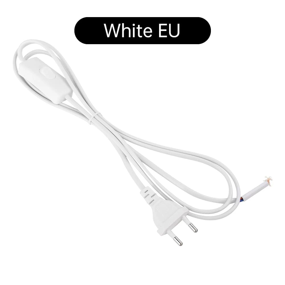 Câble d'alimentation avec prise ue de 1.8m, prise à vis E27 avec fil de commutation pour lampe à sel