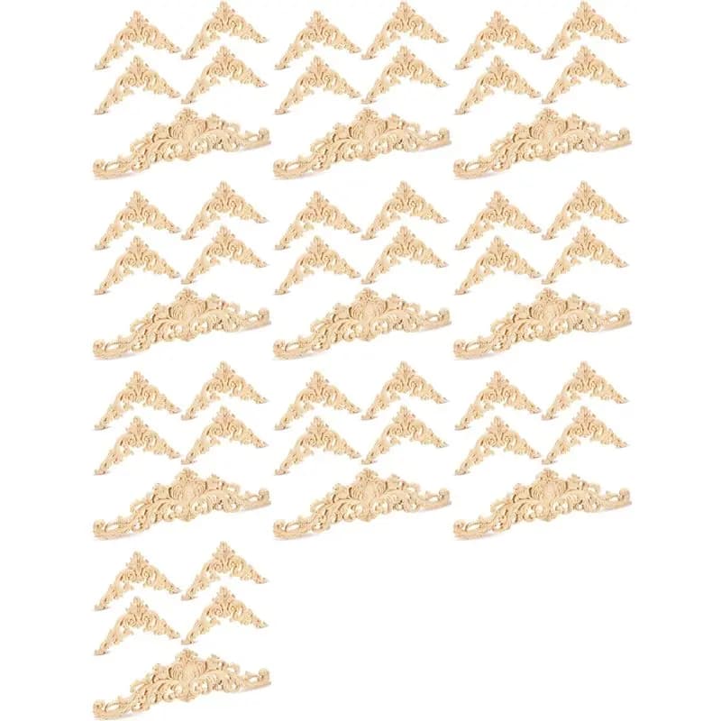 Appliques décoratives en bois BSEVB-50X, appliques en bois DIY pour miroir, lit, porte, armoire, meu