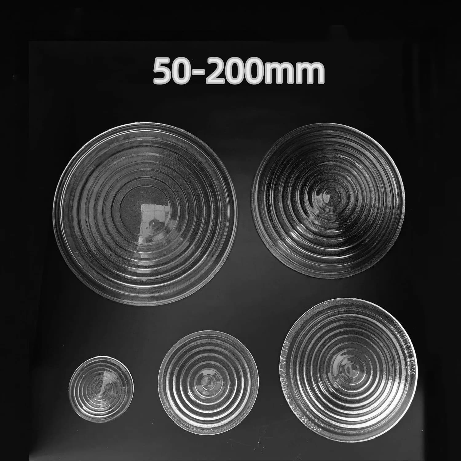 Lentille de Fresnel en verre rond 50mm 112mm 200mm pour photographie, télévision, projecteur de scèn