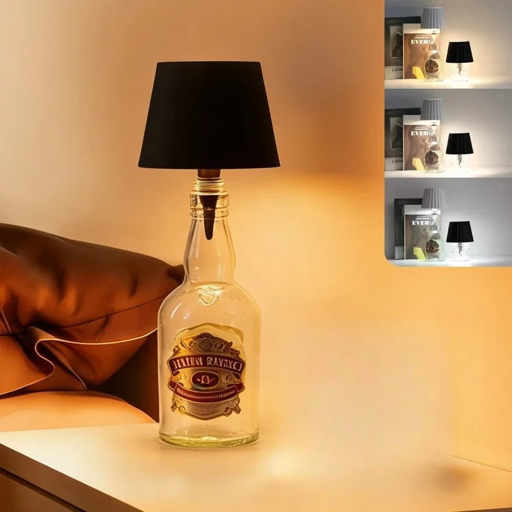 Lampe décorative en forme de bouteille de vin LED, recharge USB, 3 modes de couleur et gradation pro