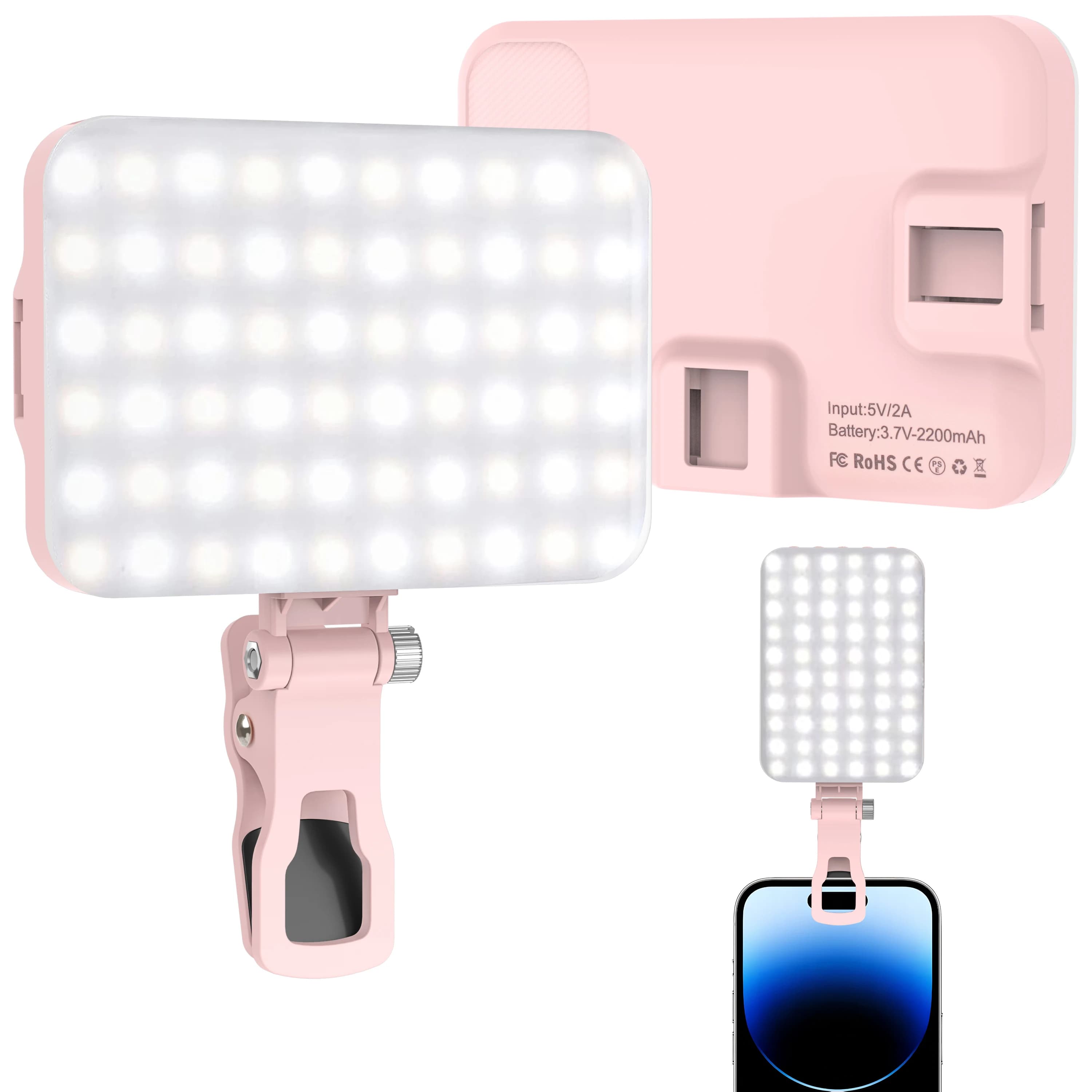 Lampe LED selfie aste haute puissance, clip de remplissage, lumière vidéo pour téléphone, iPad avec 