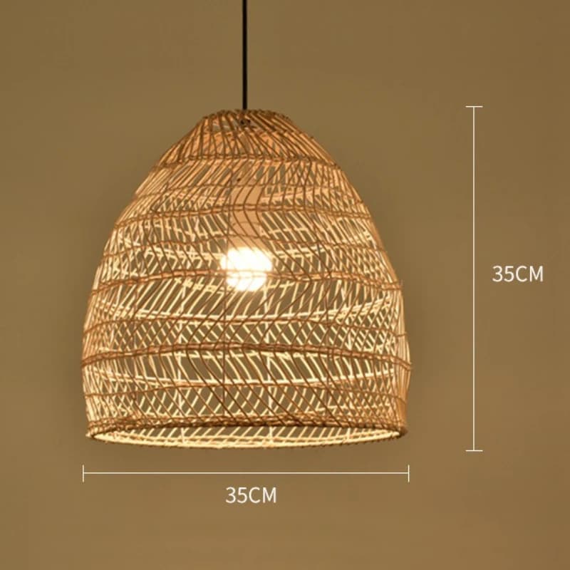 Lampes suspendues Cloche en rotin Style Vintage fait à la main en rotin lumière décor à la maison sa