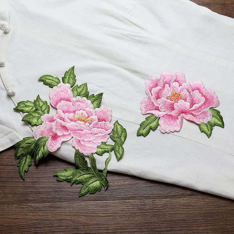 1 paire de fleurs broderie Appliques vêtements Patch tissu bricolage couture vêtements sacs décorati