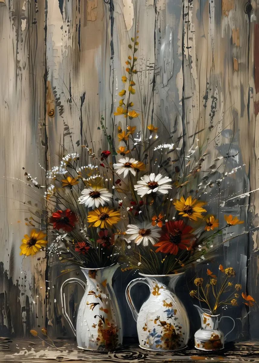 Affiche Vintage de nature morte, imprimés de plantes d'olivier et de citron dans un Vase, peinture s