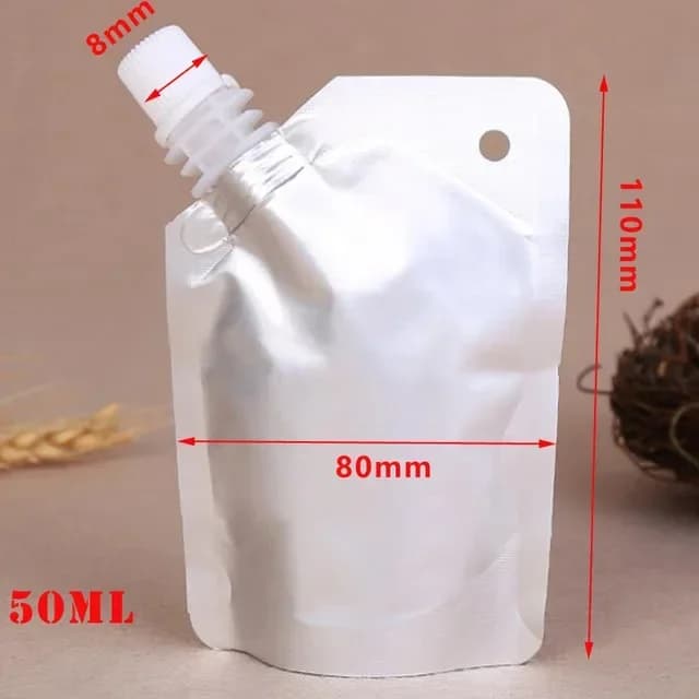 Poudres à bec en aluminium argenté réutilisables, poudres durables pour poudres à clics liquides, sa