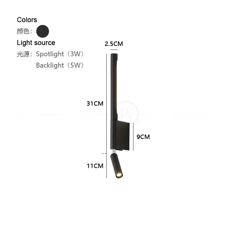 Applique de chevet rotative à 330 degrés, lampe de lecture réglable avec interrupteur, minimaliste, 