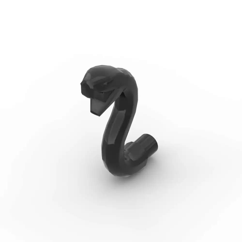 MOC 10 pièces 28588 tête de serpent avec blocs de construction à bouche ouverte Kit col incurvé avec