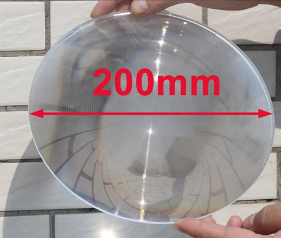 Lentille de Fresnel à condensateur rond, 200mm, lentilles filetées, loupe projecteur lampe LED, loup
